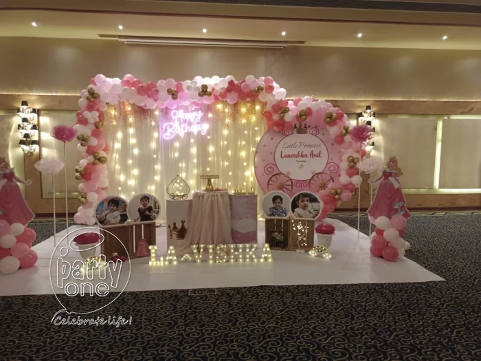birthday Pink  White Princess Birthday Decor